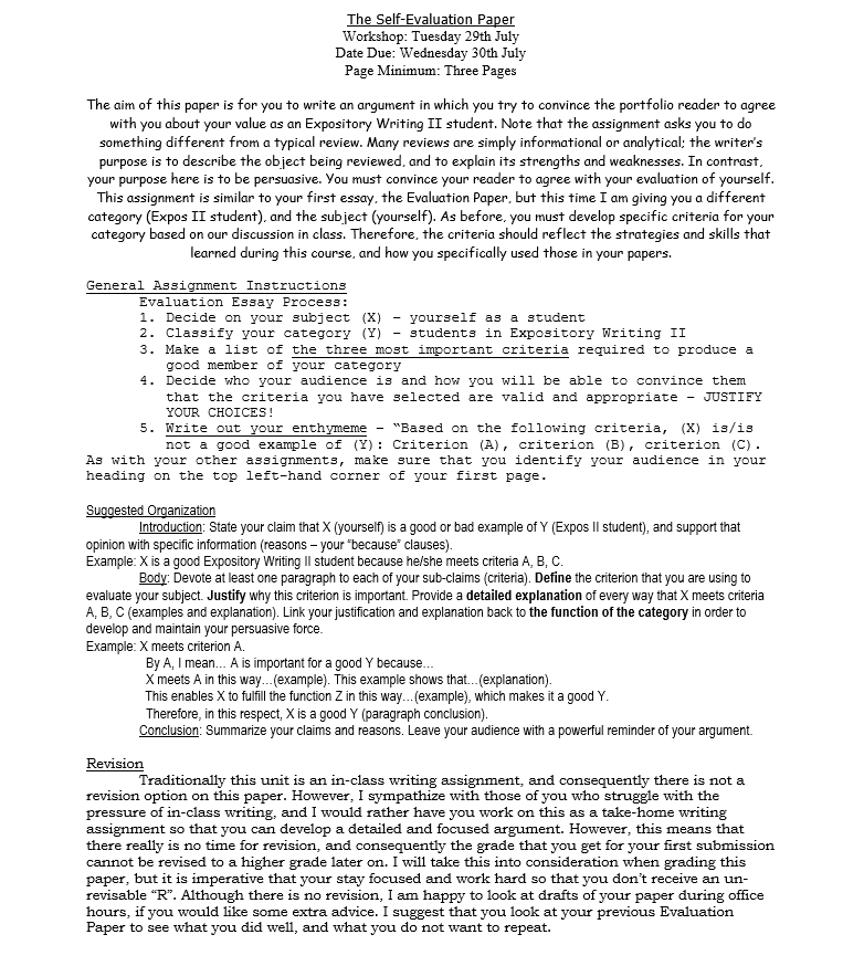 how to evaluate in essay