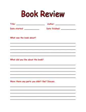 book review format of any book