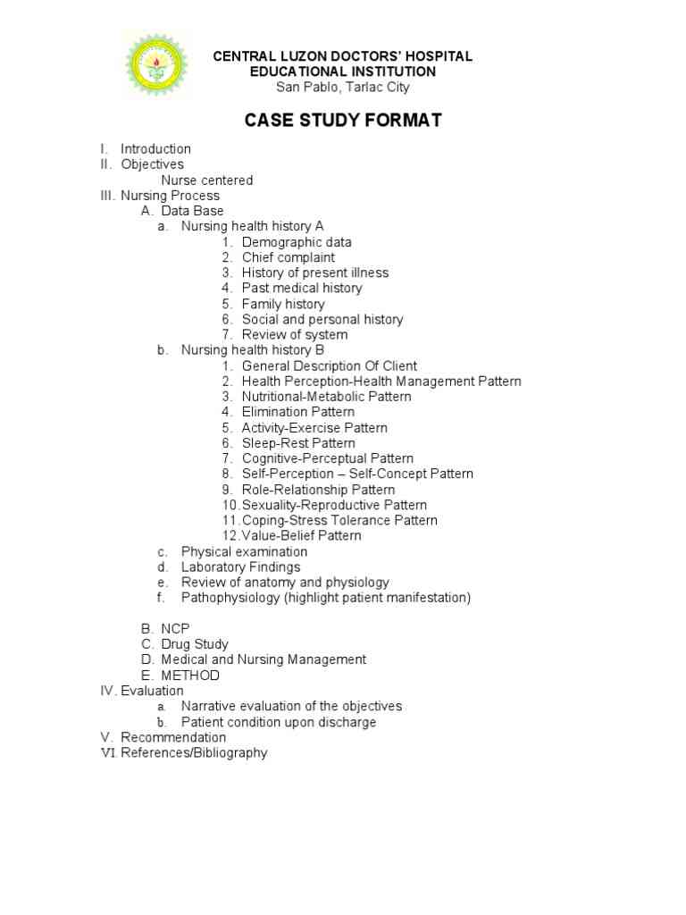 format of writing case study