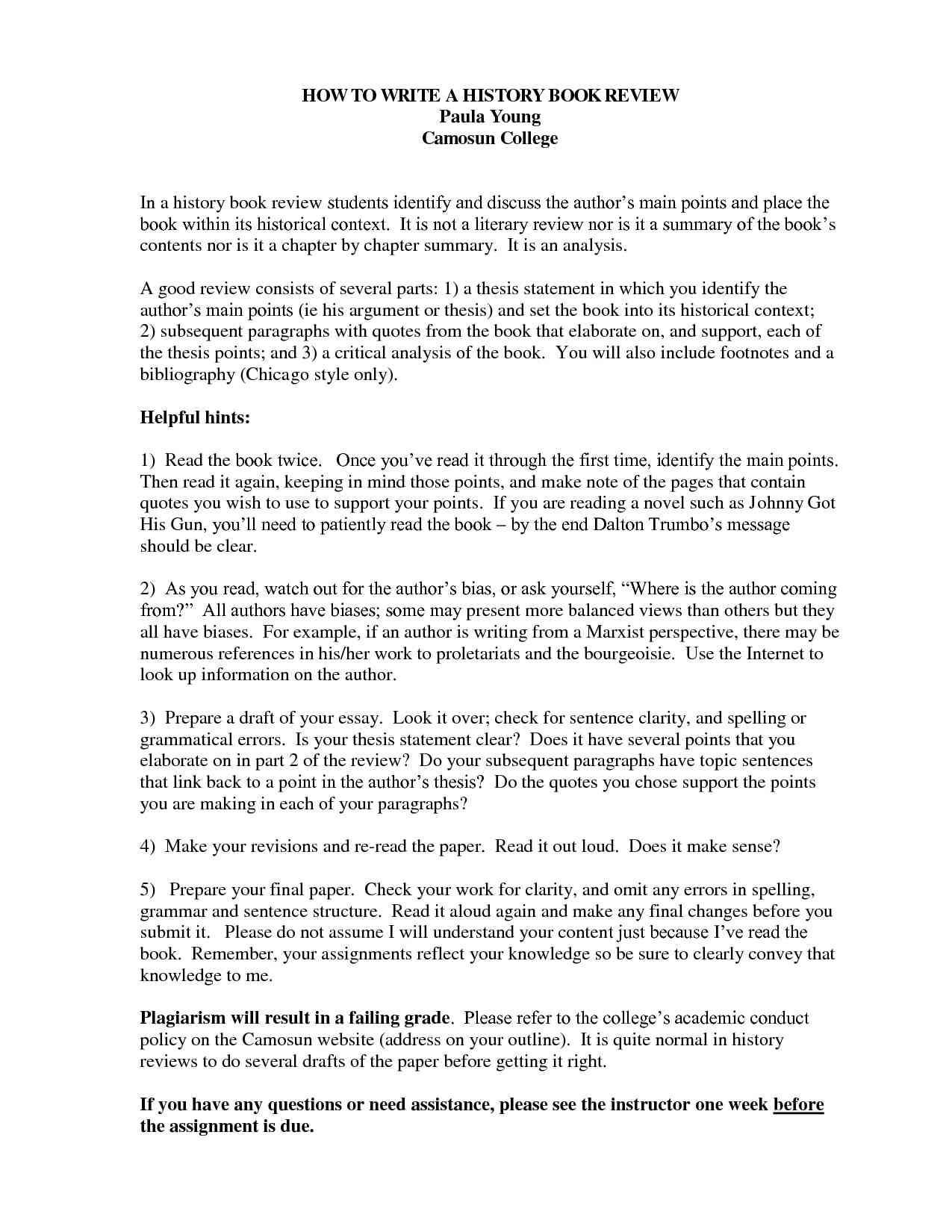 college-book-report-template