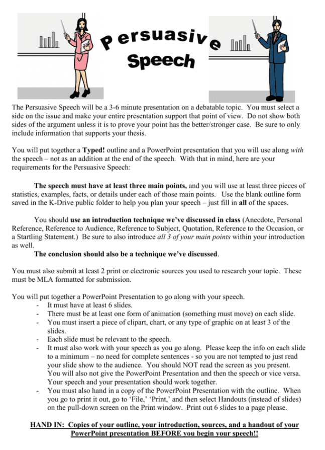 techniques of a persuasive speech