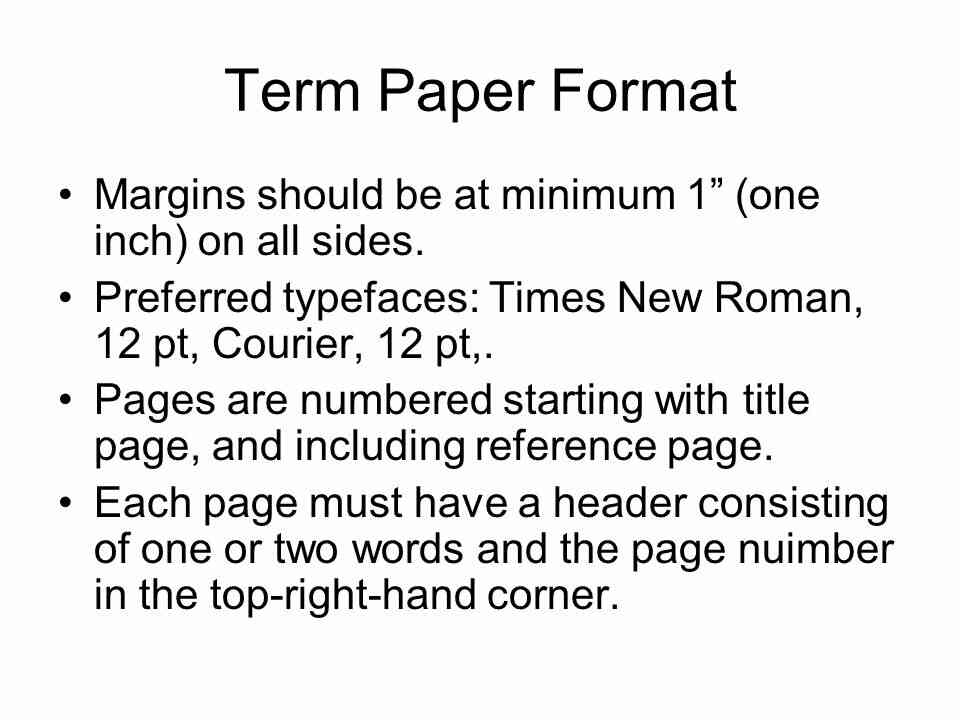 short term paper format